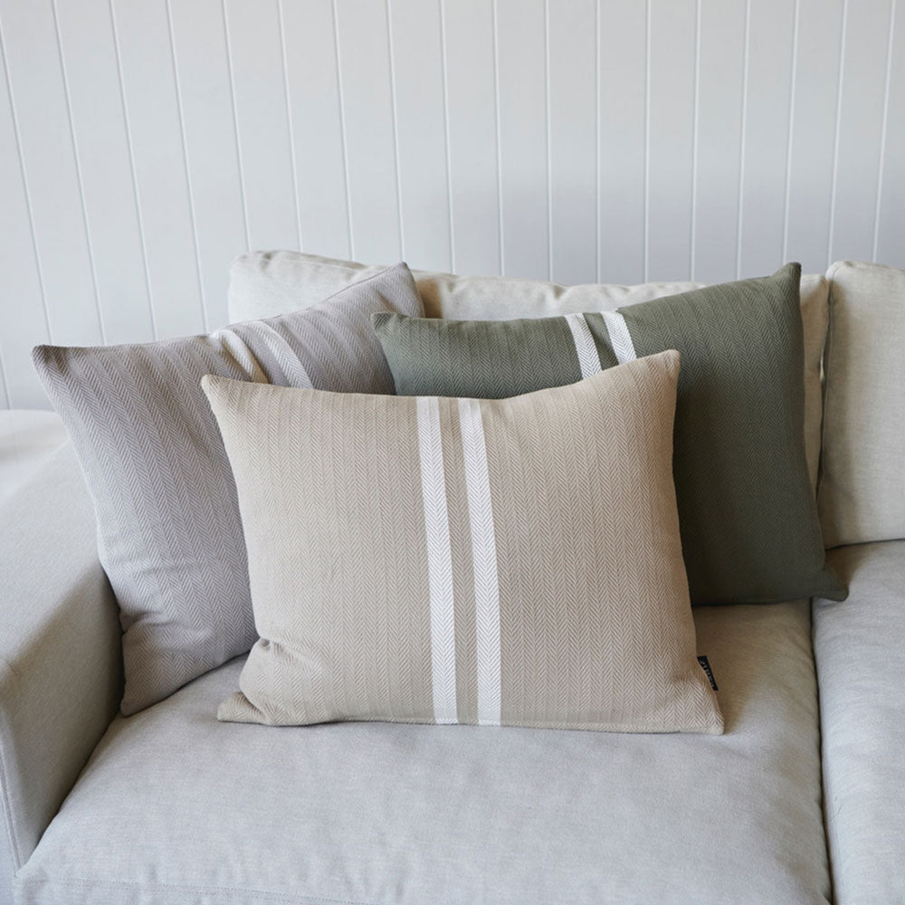 Simpatico cotton cushions with white stripe