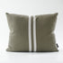 Simpatico cotton cushion in khaki with white stripe
