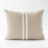 Simpatico cotton cushion in natural with white stripe