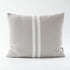 Simpatico cotton cushion in silver grey with white stripes