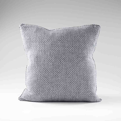 reversible diamond pattern linen cushion in a navy blue