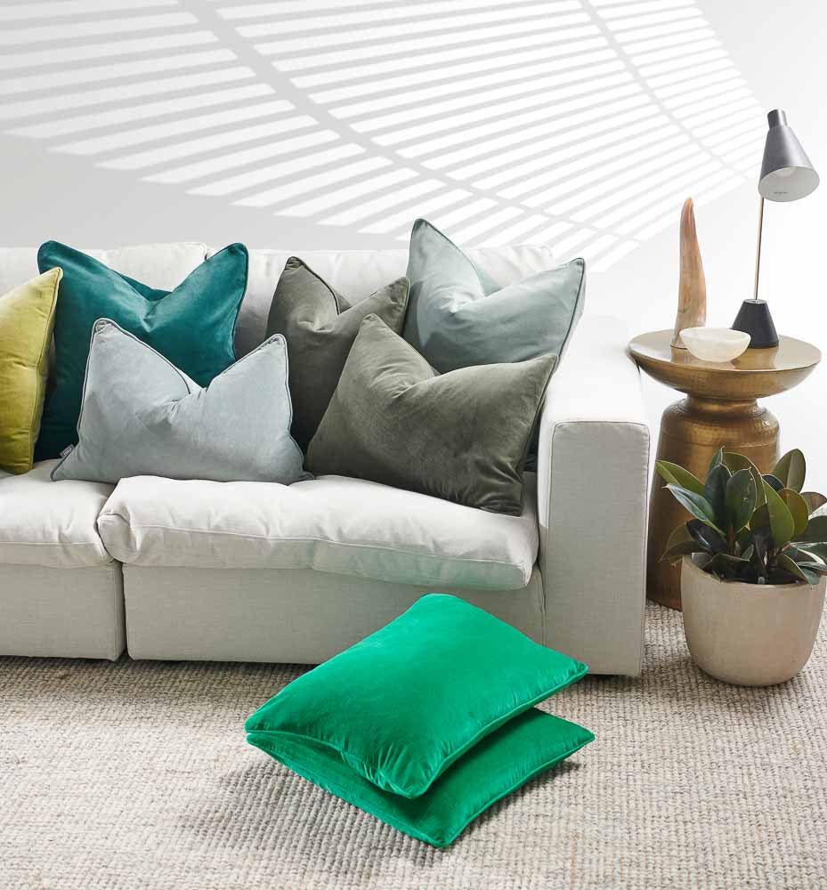 Lynette Velvet Cushion - Khaki