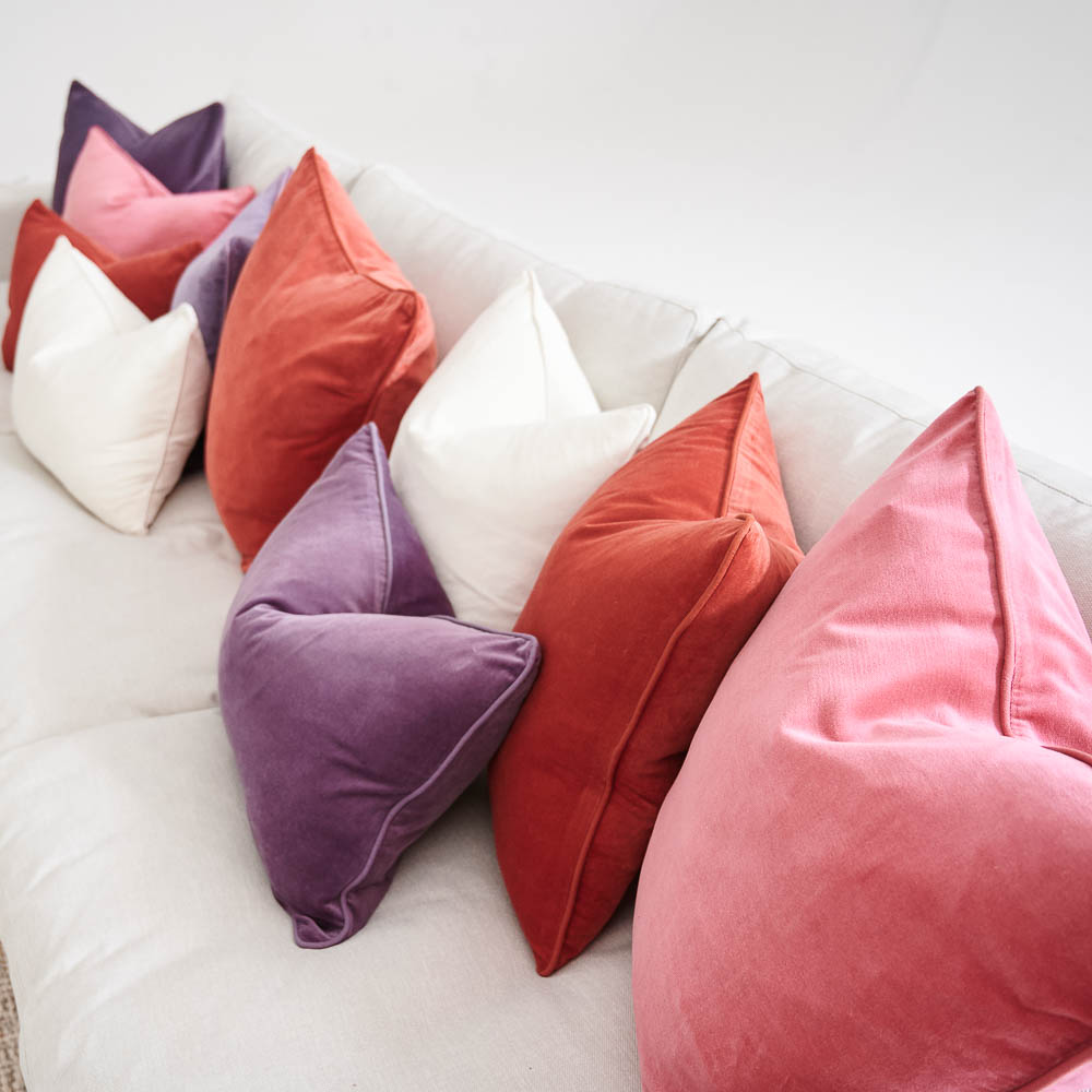 Lynette Velvet Cushion - White