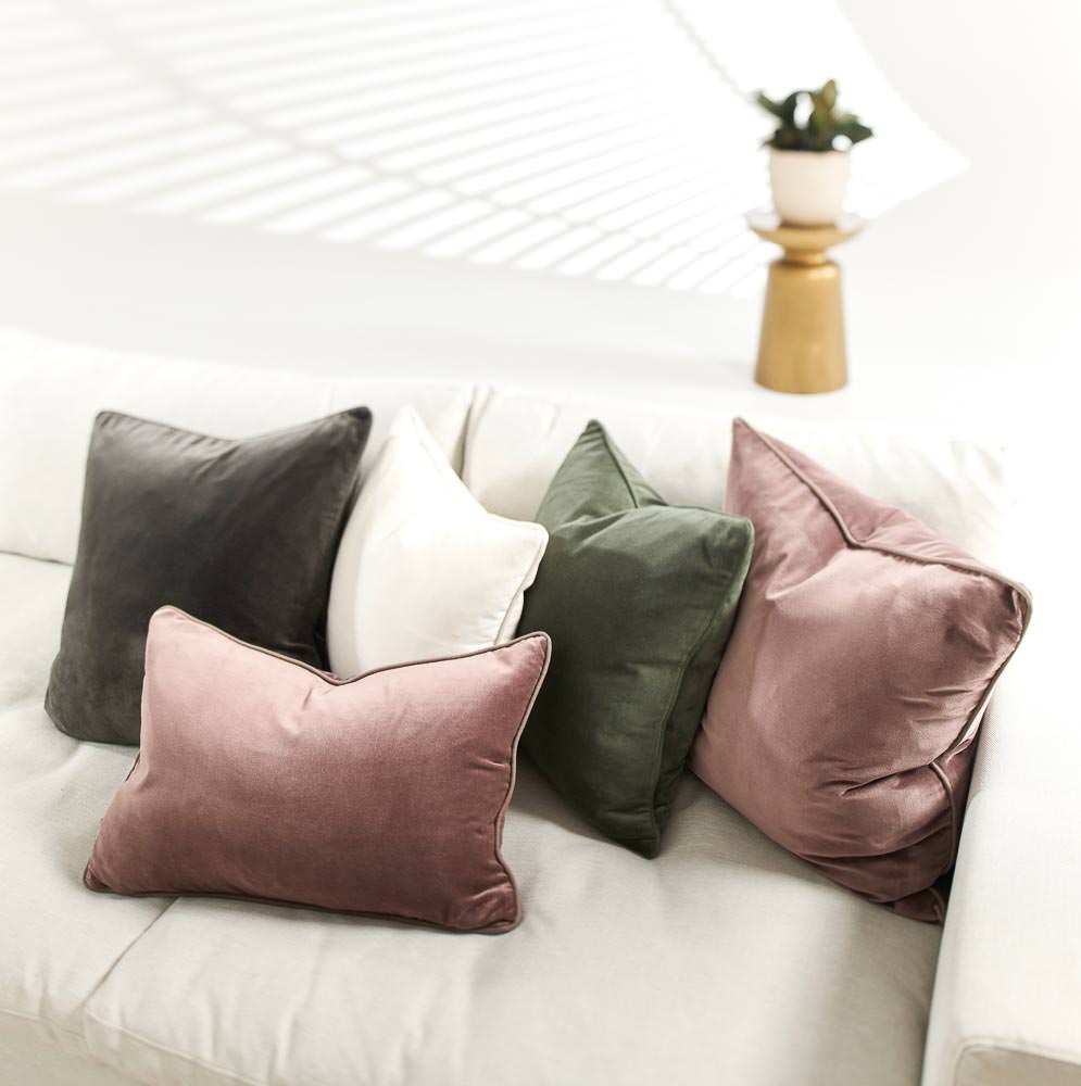 Lynette Velvet Cushion - Coal