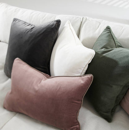 Lynette Velvet Cushion - Coal