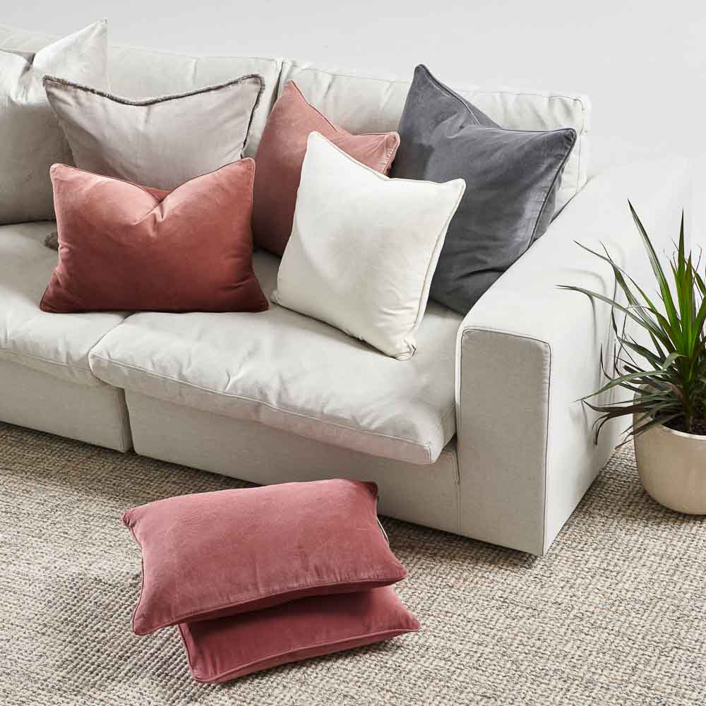 Lynette Velvet Cushion - Dusty Mauve