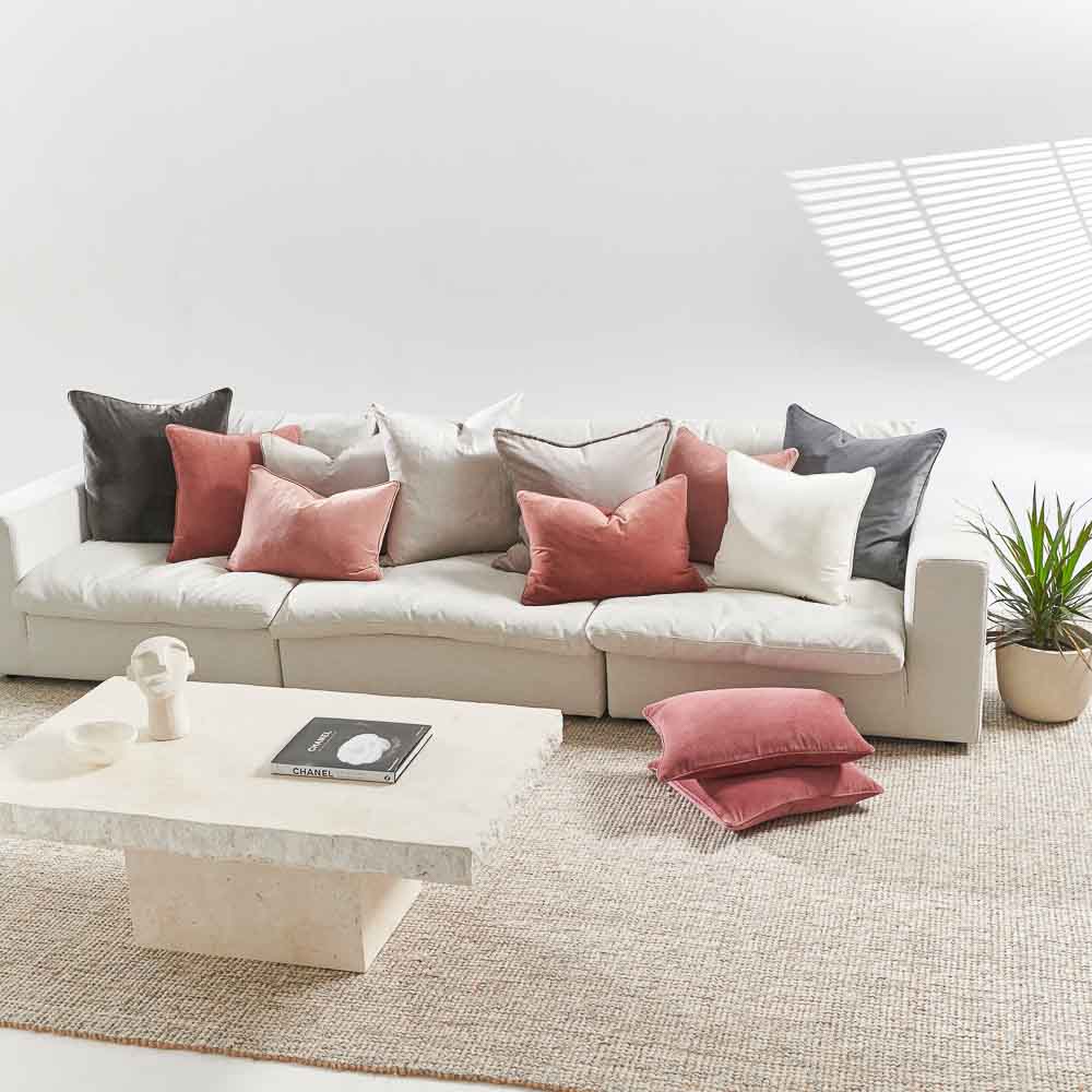 Lynette Velvet Cushion - Desert Rose