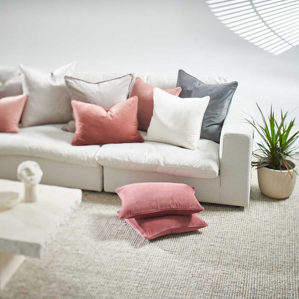 Lynette Velvet Cushion - Silver Grey