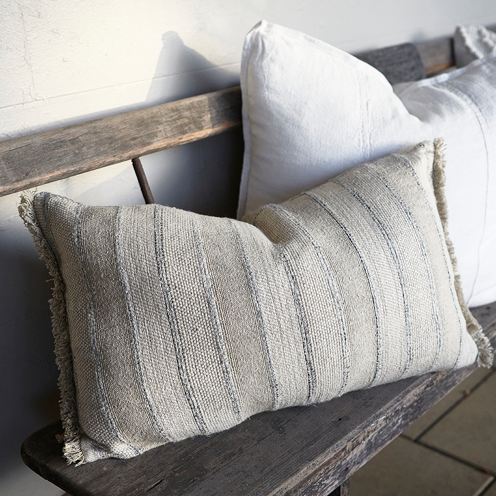 Tracks Linen Cushion