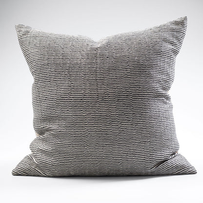 Vigare Linen Cushion - Black/Natural - 60x60cm
