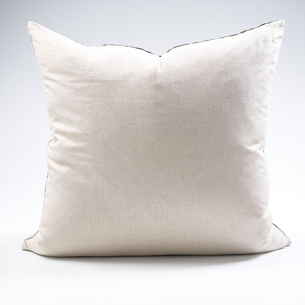 Vigare Linen Cushion - Black/Natural - 60x60cm