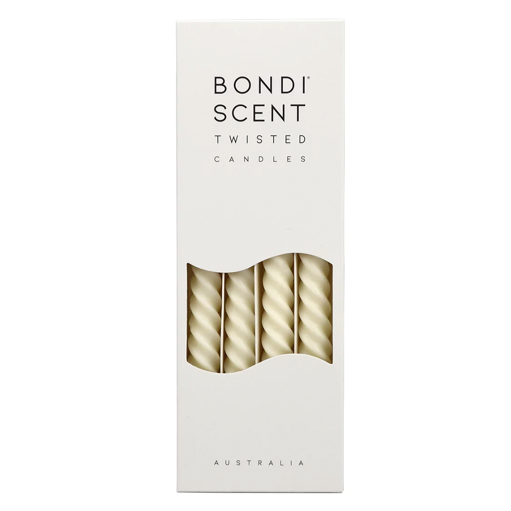 Twisted Beeswax Candles - Pack of Four