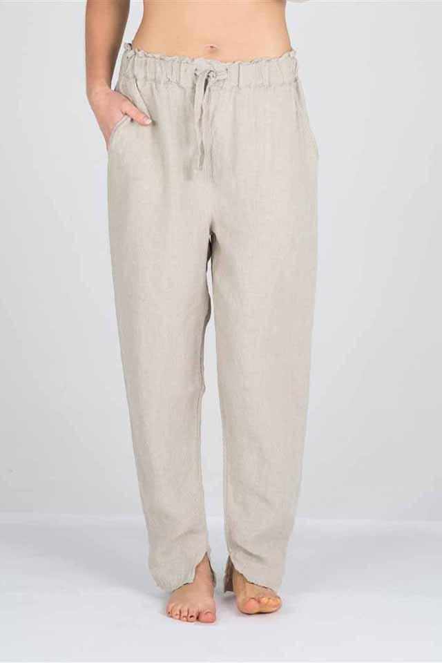 Light Gray The Linen Lounge Pants - Natural Natural / S/M,Natural / M/L,Natural / XL