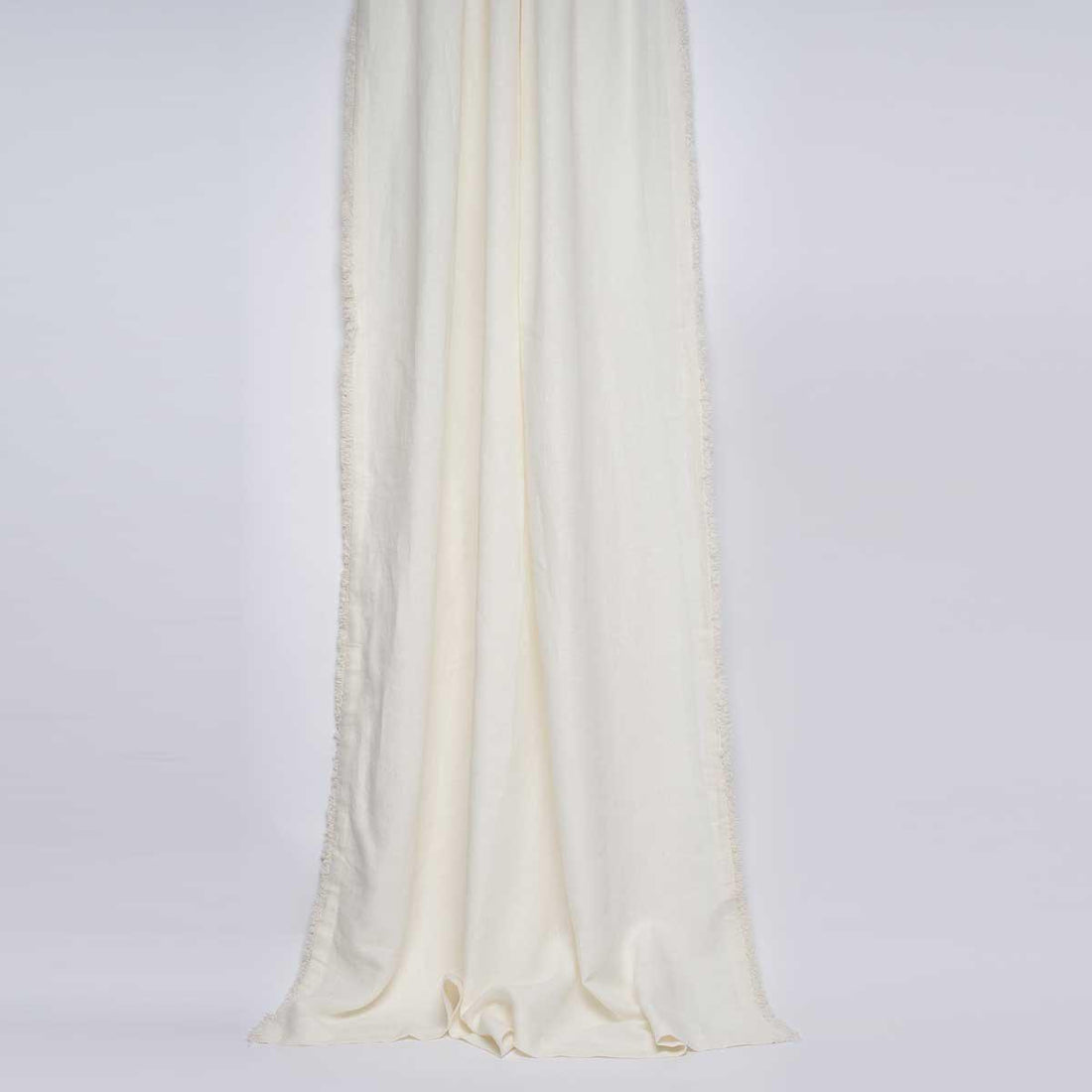 Light Gray Luca Boho Linen Curtain - White White / Rectangle: 140x260cm