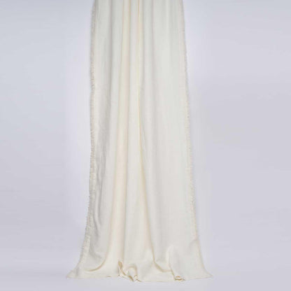 Light Gray Luca Boho Linen Curtain - White White / Rectangle: 140x260cm