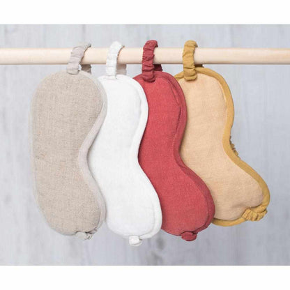 Maroon Luca (Linen) Eye Mask - Natural Natural