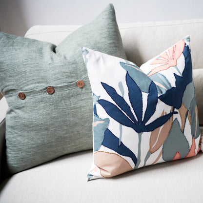 Camille Cushion - Pistachio/Navy