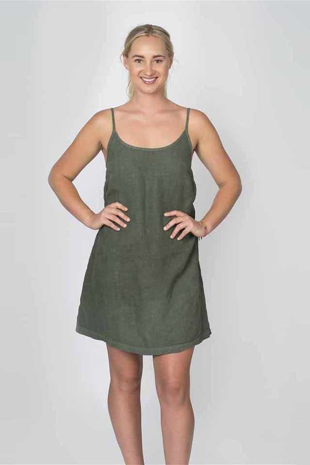 Light Gray The Linen Slip - Khaki Khaki / S/M,Khaki / M/L