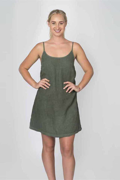 Light Gray The Linen Slip - Khaki Khaki / S/M,Khaki / M/L