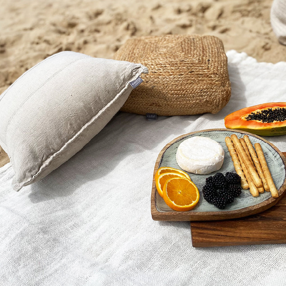 Round Mango Wood Trays - Set of 2