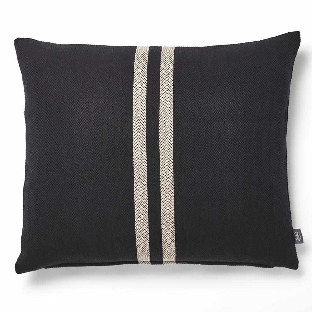 Dark Slate Gray Simpatico Cushion - Black/Natural Black/Natural / Rectangle: 50x60cm