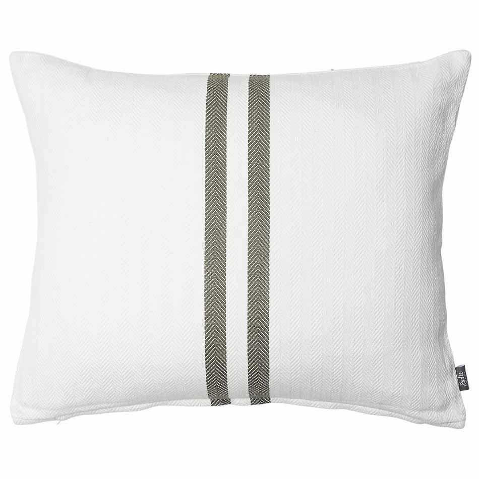Slate Gray Simpatico Cushion - Khaki White/Khaki / Rectangle: 50x60cm