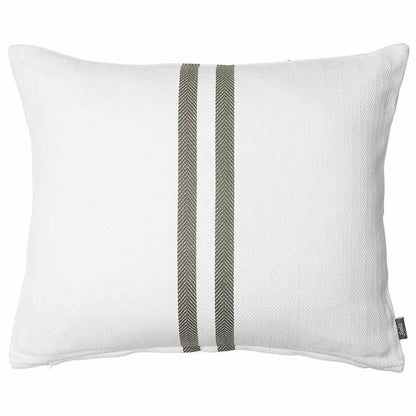 Slate Gray Simpatico Cushion - Khaki White/Khaki / Rectangle: 50x60cm